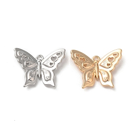 Brass Pendants, Butterfly with Heart Pattern Charm