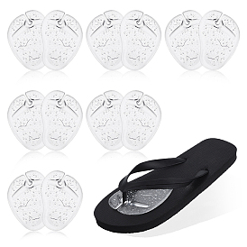 6 Комплект из двух гелевых подушечек для передней части стопы шлепанцев, нескользящие подушечки для передней части стопы