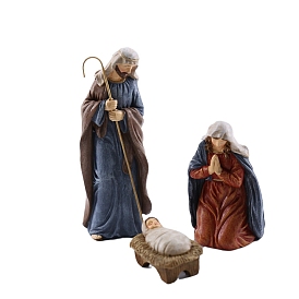 3Pcs Sharprepublic Christmas Nativity Resin Display Decorations, for Home Office Desk Decoration