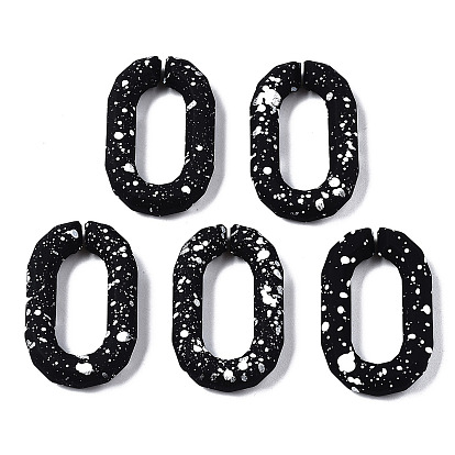 Окрашенные распылением пластиковые соединительные кольца ccb, разъемы для быстрой связи, для изготовления ювелирных цепочек, овальные