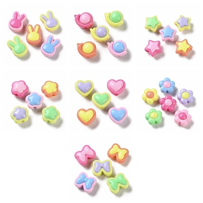 Двухцветные непрозрачные акриловые бусины