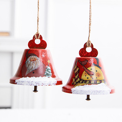 Christmas Bell Iron Pendant Decorations, for Christmas Tree, Shop, Wall Hanging Ornaments