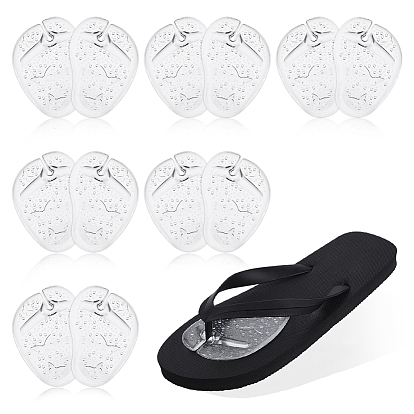 6 Комплект из двух гелевых подушечек для передней части стопы шлепанцев, нескользящие подушечки для передней части стопы