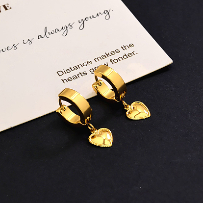 Элегантные серьги-кольца из нержавеющей стали в форме сердца