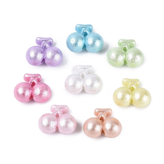 Текстурированные непрозрачные акриловые бусины, вишня