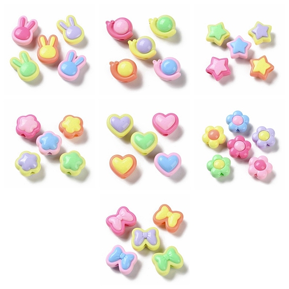 Двухцветные непрозрачные акриловые бусины