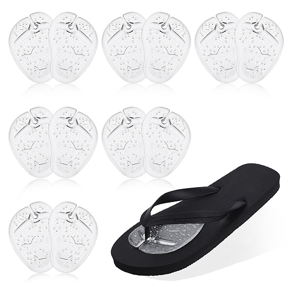6 Комплект из двух гелевых подушечек для передней части стопы шлепанцев, нескользящие подушечки для передней части стопы
