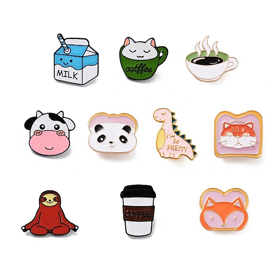 Броши из золотого сплава, эмалевые булавки