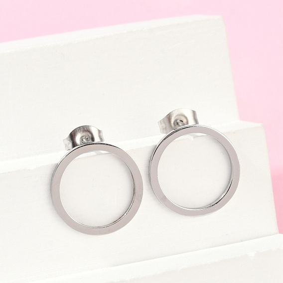 304 из нержавеющей стали серьги, кольцо