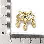 Brass Micro Pave Cubic Zirconia Pendants, with Glass, Real 18K Gold Plated, Eye