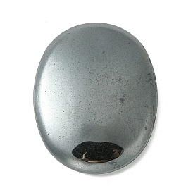 Electroplated Synthetic Non-Magnetic Hematite Worry Stone for Anxiety, Oval