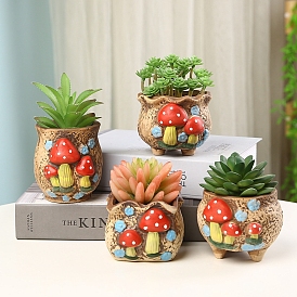 Ceramics Mushroom Display Decration, Flower Holder