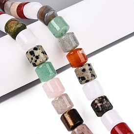 Натуральные и синтетические смешанные каменные бусы пряди, колонка, смешанные окрашенные и неокрашенные