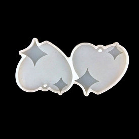 Silicone Pendant Molds, Resin Casting Molds, for UV Resin, Epoxy Resin Craft Making, Heart with Star