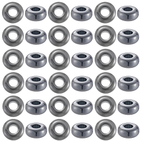 40шт синтетические немагнитные гематитовые европейские бусины, бусины с большим отверстием, рондель