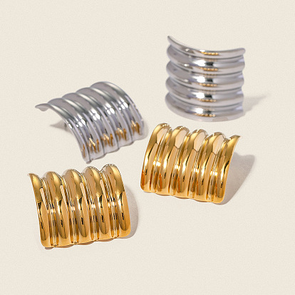 304 серьги-гвоздики из нержавеющей стали в полоску