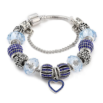 Европейские браслеты из сплава в тибетском стиле, браслеты с подвесками в форме сердца для женщин