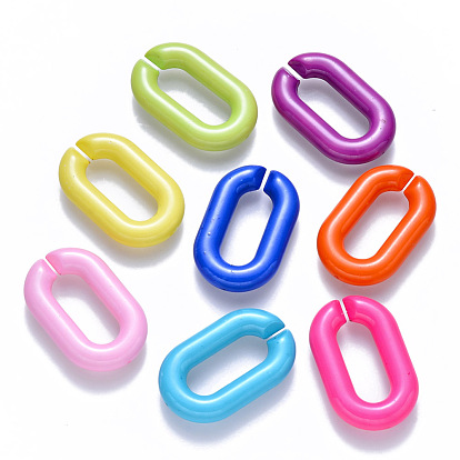 Opaque Acrylic Linking Rings, Quick Link Connectors, for Cable Chains Making, Oval