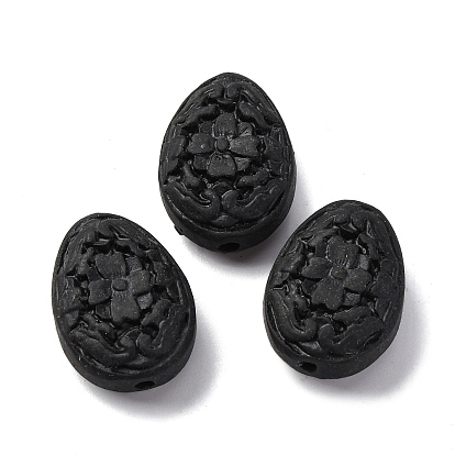 Киноварь бисера, резные лакированные, слеза