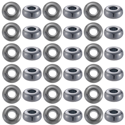 40шт синтетические немагнитные гематитовые европейские бусины, бусины с большим отверстием, рондель