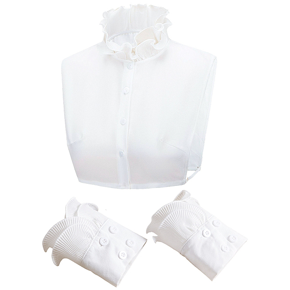 1Съемная шифоновая рубашка для женщин с накладным воротником, отделка горловины своими руками аксессуары для одежды, с 1 парой съемных хлопковых рукавов