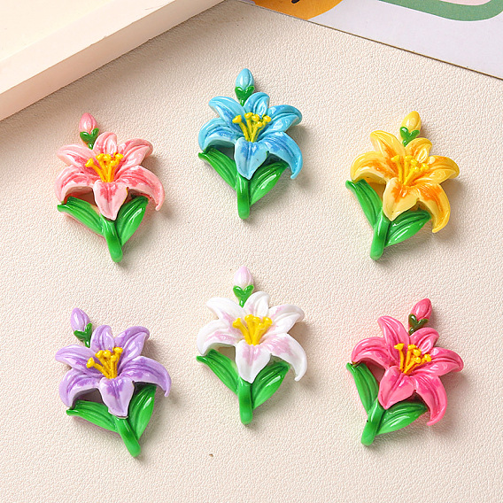 Непрозрачные кабошоны из смолы, цветок