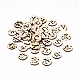 260pcs 26 Styles Unfinished Natural Poplar Wood Links Connectors, Laser Cut, Flat Round with Letter, with Jute Cord, for Jewelry Making