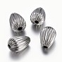 304 Stainless Steel Corrugated Beads, Drop