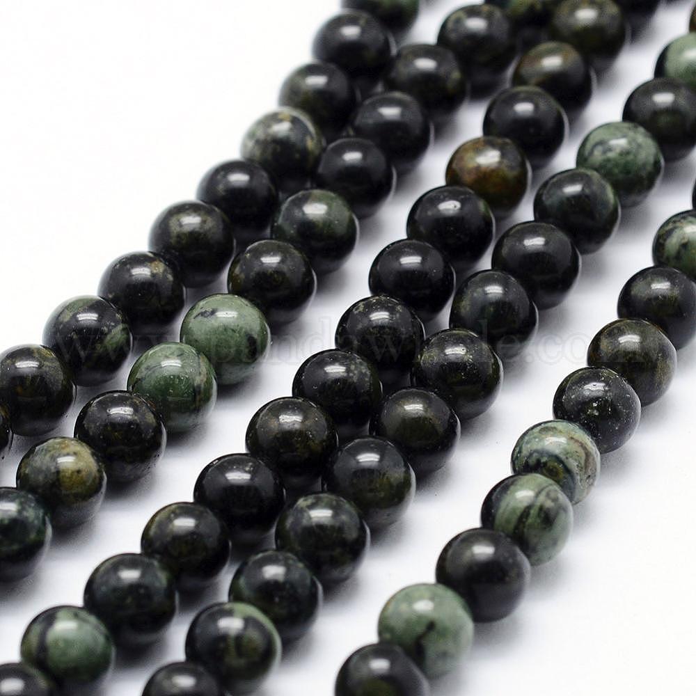 Wholesale Natural Green Jasper Beads Strands, Round in bulk