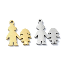 304 Stainless Steel Charms, Laser Cut, Couple Charm