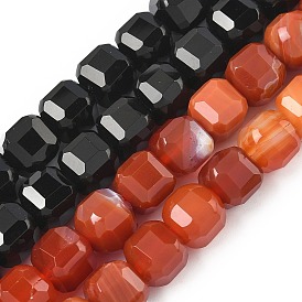 Природный агат бисер нитей, граненый стол, вырезанный куб, окрашенная и подогревом