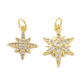 Латунные микро проложить кубического циркония подвески, звезда, без свинца и без кадмия, долговечный, стойки покрытие, с целью перехода в кольце