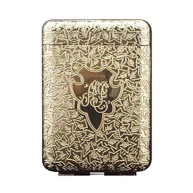 Zinc Alloy Cigarette Case Boxes, Double Sided Pocket for 16 Cigarettes, Rectangle with Leaf Pattern