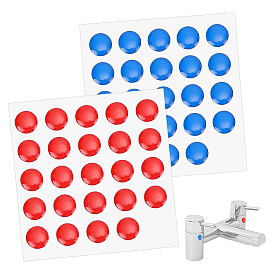 48pcs 2 colores de marcaje de agua fría y caliente de PVC para grifo, rondo