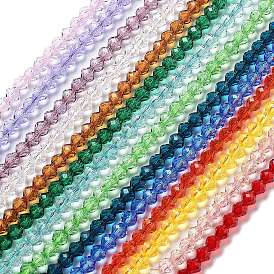 Transparent Glass Beads Strands, Faceted, Bicone