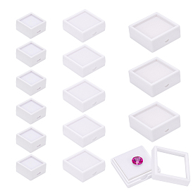 24шт. акриловая и пластиковая шкатулка для украшений, с губкой, квадратный