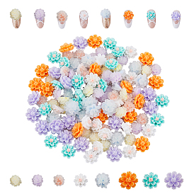 120шт 8 стили цветок смоляные кабошоны, светится в темноте, аксессуары для нейл-арта украшения
