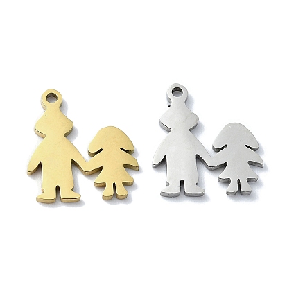 304 Stainless Steel Charms, Laser Cut, Couple Charm