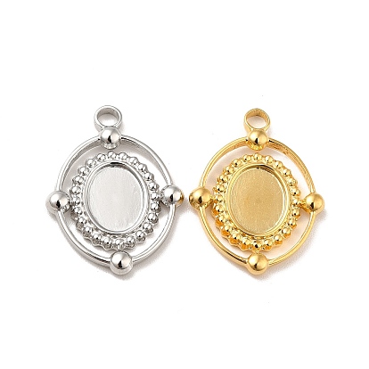 Ионное покрытие (ip) 304 подвеска из нержавеющей стали с кабошоном, овальные