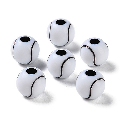 Opaque Acrylic European Beads, Craft Style, Large Hole Beads, Tennis