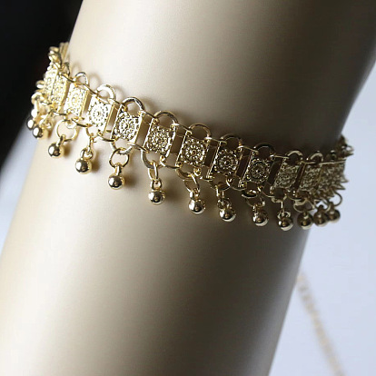 Браслеты на ногу с кисточками из круглых бусин из сплава для женщин