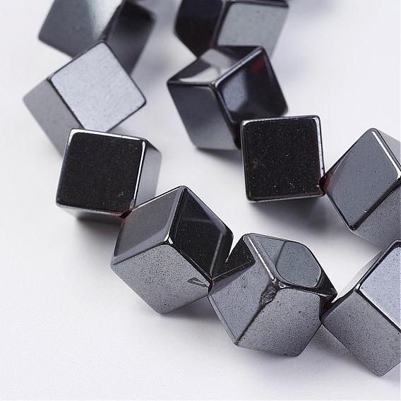 Non-magnetic Synthetic Hematite Beads Strands, Diagonal Cube Beads