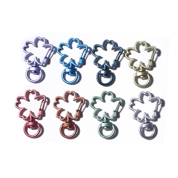 Spray Painted Alloy Swivel Lobster Claw Clasps, Swivel Snap Hook, Mixed Color