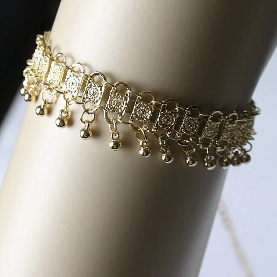 Браслеты на ногу с кисточками из круглых бусин из сплава для женщин