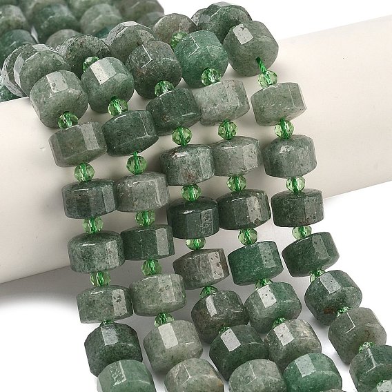 Натуральный зеленый клубника кварц бисер нити, граненые, диск, Heishi бусы, с бисером