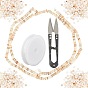 DIY Stretch Bracelets Making Kits, inxlude Flat Round Natural Freshwater Shell Beads, Elastic Crystal Thread and Steel Scissors