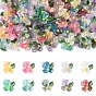 100 шт 10 цвета прозрачные кабошоны из смолы, цветок, с блеском порошок