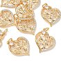 Pendentifs en laiton et zircon cubique transparent pour la Saint-Valentin de Shegrace, coeur avec breloques arbre, sans cadmium et sans plomb et sans nickel