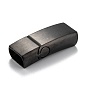 316 Surgical Stainless Steel Magnetic Clasps with Glue-in Ends, Frosted, Rectangle