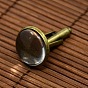 Brass Cufflinks Tray Settings with  Domed Clear Glass Covers Sets for Picture Cuff Button Making, Cufflinks: 18x18mm, Glass: 15.73~16.13mm